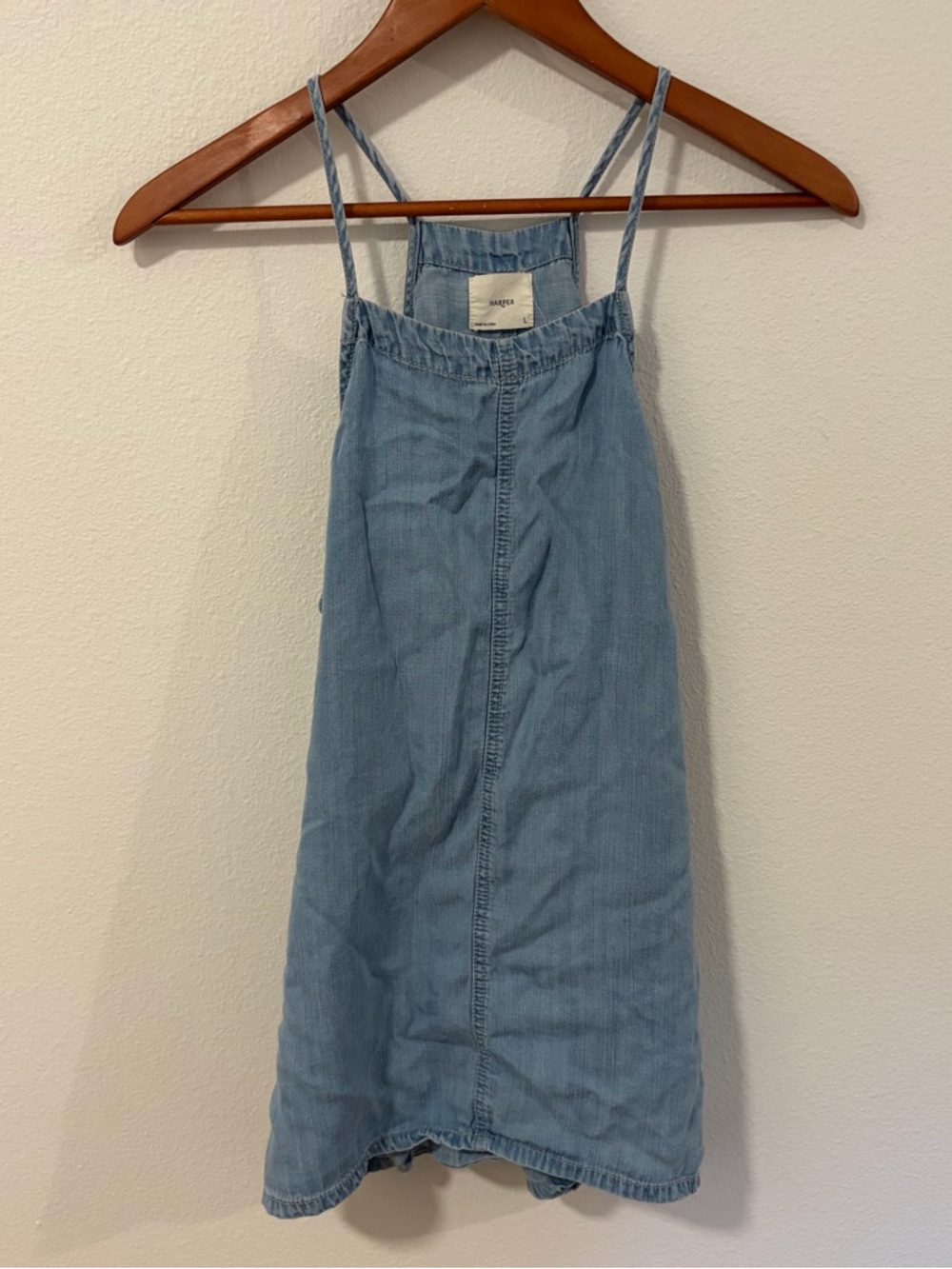 Light Blue Denim Spaghetti Strap Halter